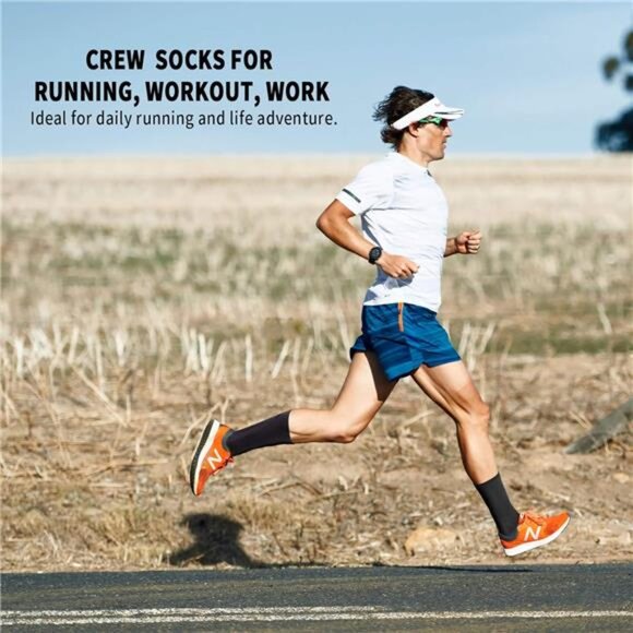 Compression Athletic Crew Socks (6 Pairs) for Men & Women - Picture 7 of 8